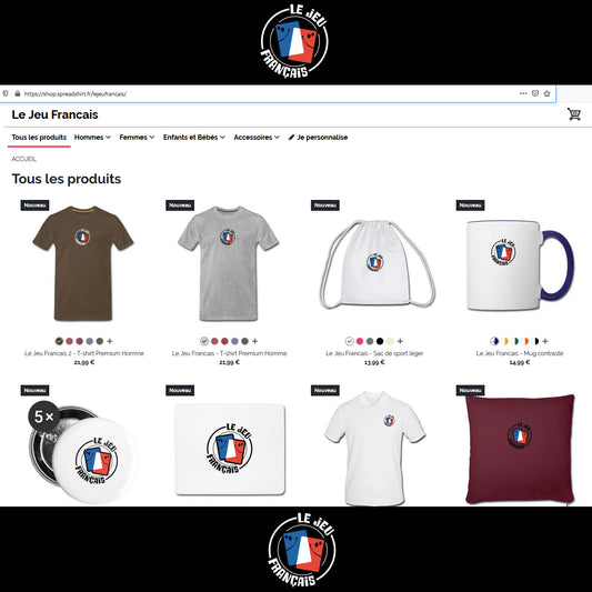 La boutique de produits dérivés est en ligne !